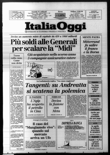 Italia oggi : quotidiano di economia finanza e politica